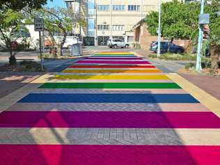 An artist's impression of the rainbow walkway in Magellan Street. Picture: Lismore City Council