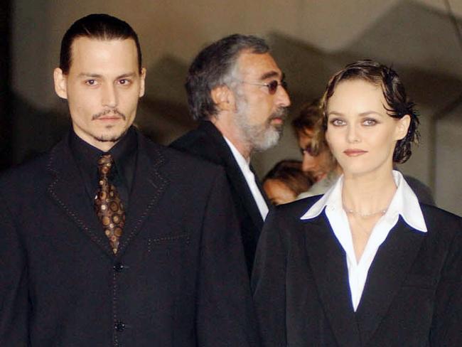 Johnny Depp with former partner  Vanessa Paradis, the mother of his daughter Lily-Rose and son Jack, in 2001.