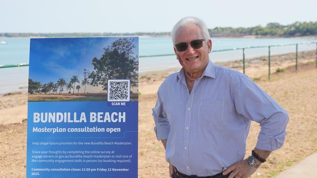 Darwin mayor Kon Vatskalis is calling on locals to have their say on the Bundilla Beach masterplan. Picture: Supplied