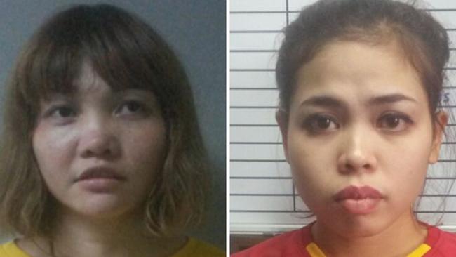 Doan Thi Huong of Vietnam (left) and Siti Ashyah of Indonesia are accused of assassinating Kim Jong-nam. Picture: AFP/Royal Malaysian Police