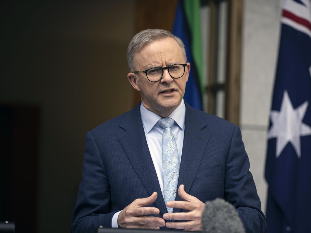 Prime Minister Anthony Albanese says he is unashamedly in favour of providing pathways to permanency for migrants. Picture: NCA NewsWire / Gary Ramage