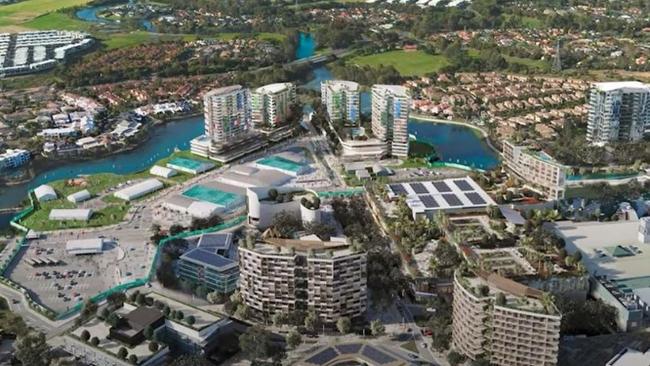 Artist impression of the planned satellite athletes village at Robina for the Brisbane Olympic Games in 2032.