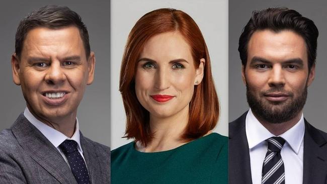 NZ television stars Patrick Gower, Samantha Hayes and Ryan Bridge are likely to lose their jobs. Picture: Warner Brothers Discovery.