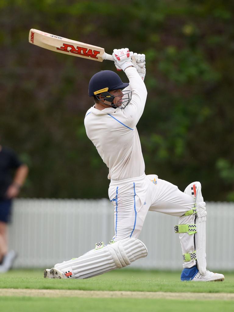 Queensland Premier Cricket - Gold Coast Dolphins vs. Wynnum-Manly at Bill Pippen Oval, Robina. Dolphins batsman Liam Hope-Shackley. (Photo/Steve Holland)