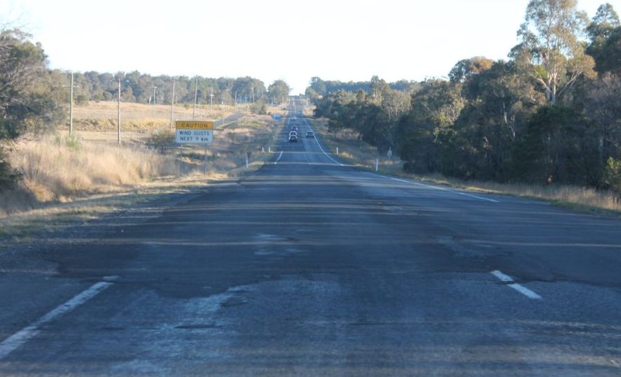 BUMPY ROAD: Parts of the New England Highway between Warwick and the New South Wales border do not meet the safety standards of a developed country. Photo Ella Archibald-Binge / Stanthorpe Border Post. Picture: Ella Archibald-Binge