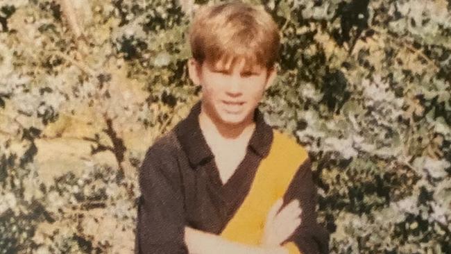 Ex AFL player Max Rooke, then aged 10, playing for Casterton under 14s. Picture: Supplied.