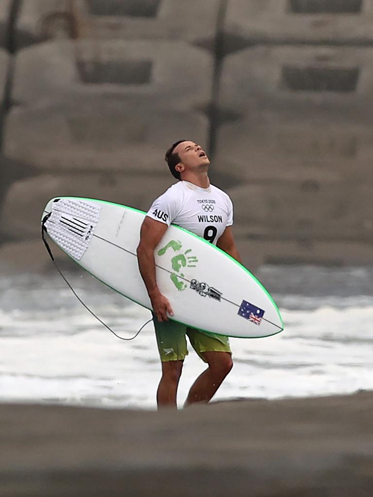 A dejected Julian Wilson after the loss. Picture: Ryan Pierse/Getty