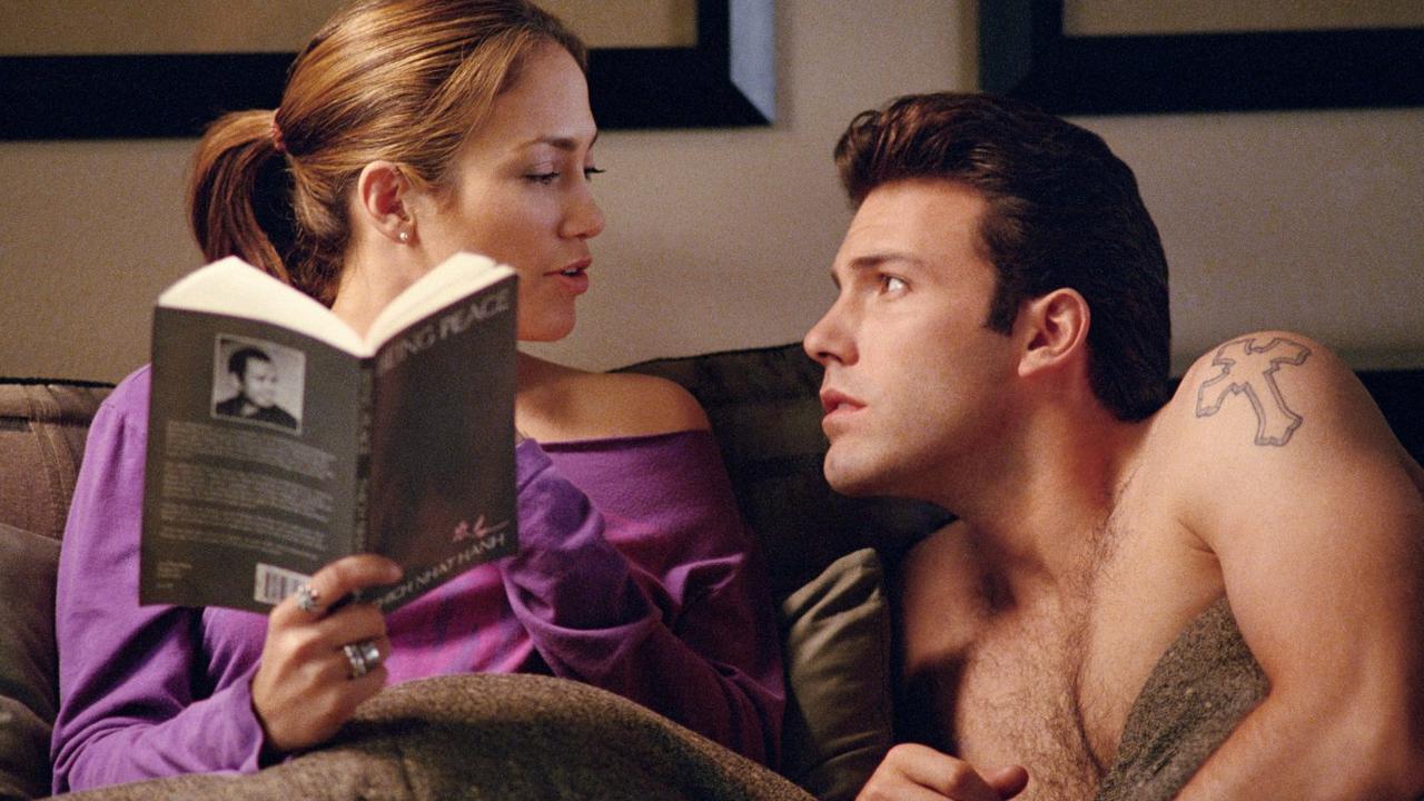 Ben Affleck and Jennifer Lopez in a scene from Gigli. Picture: Supplied.