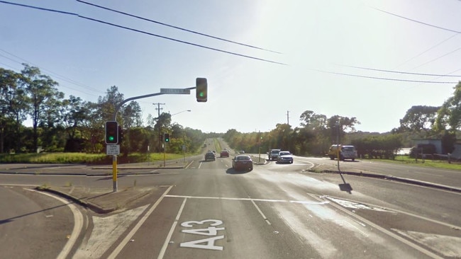 Police are appealing for information after a molotov cocktail like bottle and wick was found after a small grass fire at the intersection of Pacific Highway and Rutleys Rd. Picture: Google