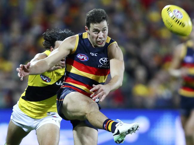 Adelaide’s Luke Brown put in another solid display in defence against Richmond. Picture: SARAH REED