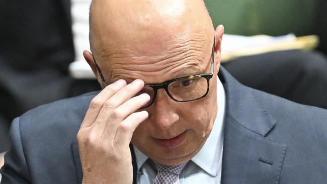 CANBERRA, AUSTRALIA  - NewsWire Photos - November 27, 2024: Leader of the Opposition Peter Dutton during Question Time at Parliament House in Canberra. Picture: NewsWire / Martin Ollman