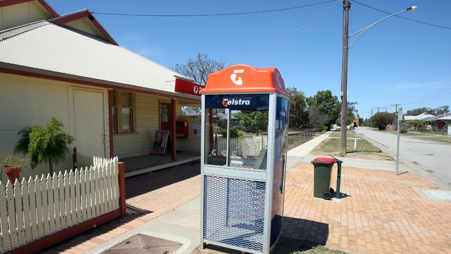 The phone at Leitchville where the last call to Krystal Fraser was made on the night of her disappearance.