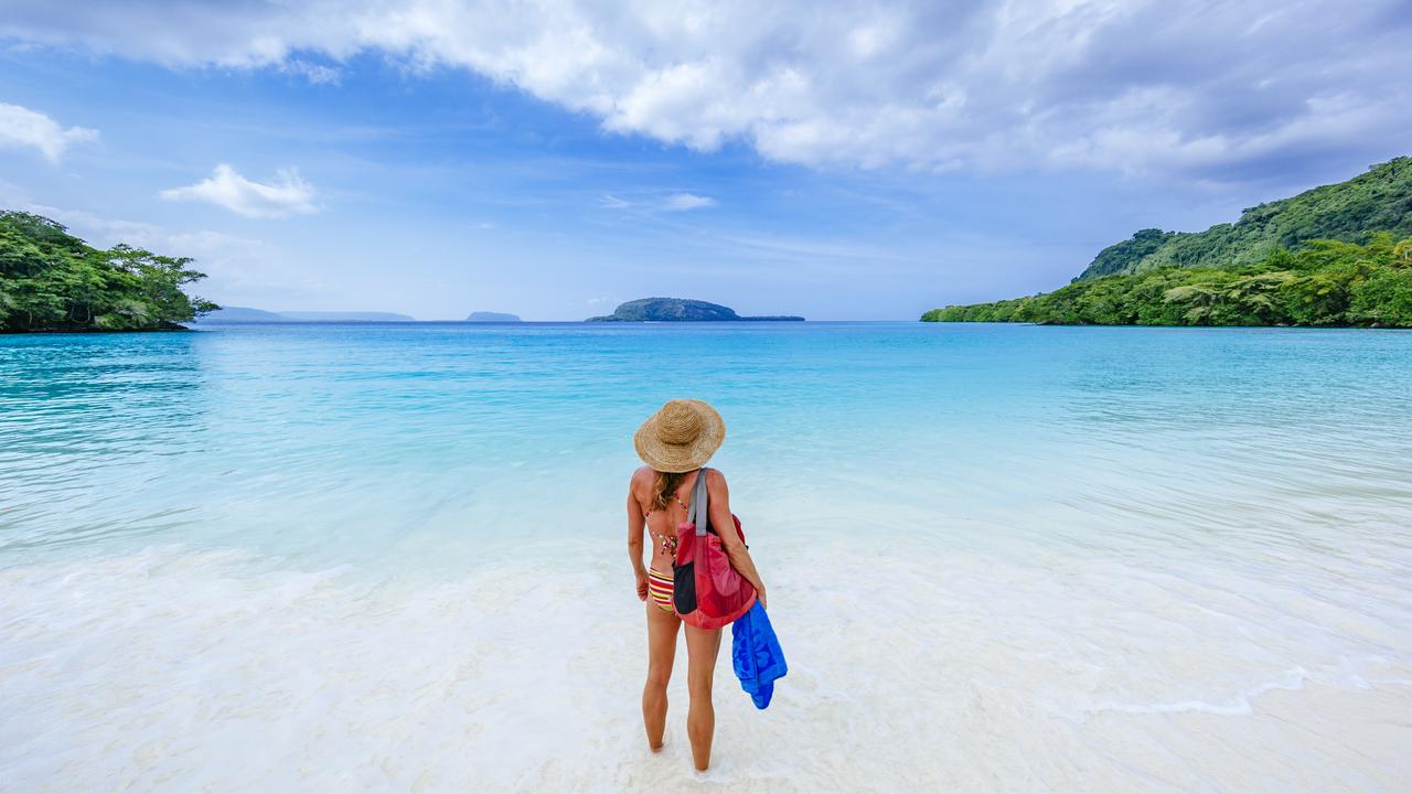 Spectacular Champagne Beach on Vanuatu’s Espiritu Santo. Picture: Getty Images