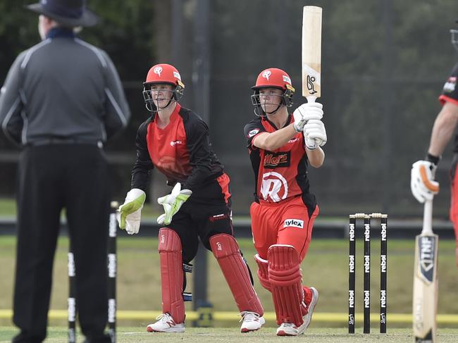 Jake Fraser-McGurk in a Melbourne Renegades practice game last December. Pictures: Alan Barber