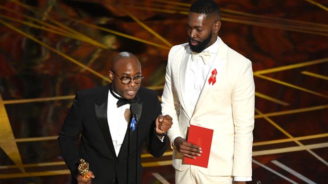 Writer/director Barry Jenkins, left, and writer Tarell Alvin McCraney. Picture: Getty