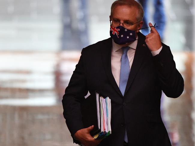 Scott Morrison in parliament yesterday. Picture: Getty Images.