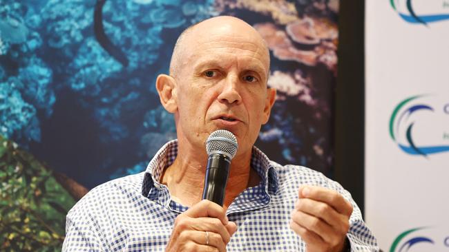 ALP candidate for Mulgrave Richie Bates participates in a Q&A session at the 2024 Meet the Candidates: State Election Forum Lunch, hosted by the Cairns Chamber of Commerce and Tourism Tropical North Queensland at the Pullman Reef Hotel Casino. Picture: Brendan Radke