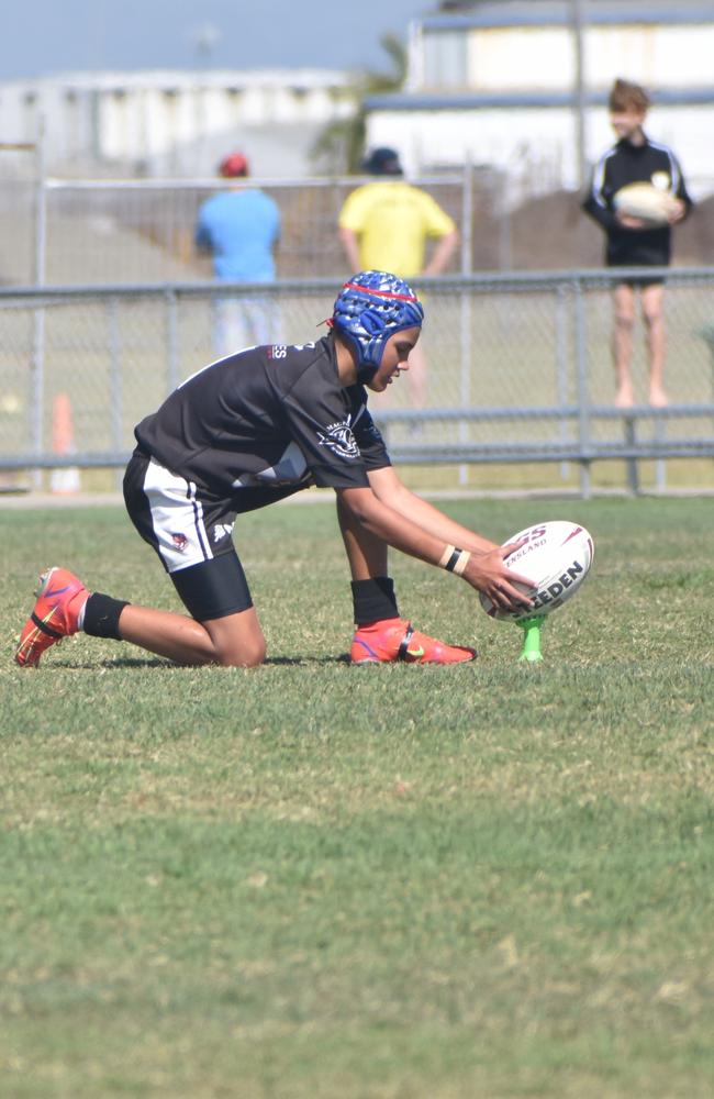 Slater Williams in the Magpies Black v Mackay Magpies clash in the RLMD U13s final in Mackay, August 14, 2021. Picture: Matthew Forrest