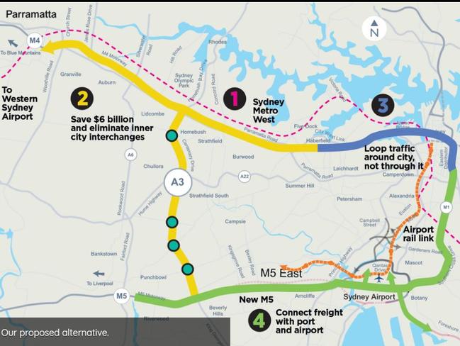 Clover Moore's alternative proposal for the WestConnex, developed by expert transport planners,