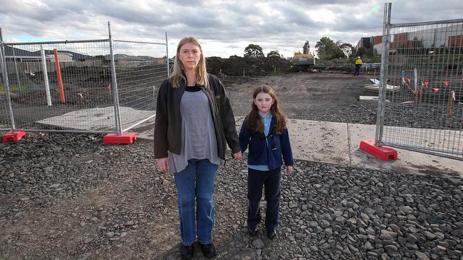 Michelle Peggie with her daughter Heidi at the Carlingford Estate site.