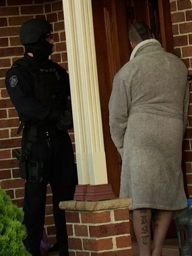 Strike Force Raptor police raid the home of Satudarah bikie Steven John Berrier, 38, of Schofields. Picture: NSW Police