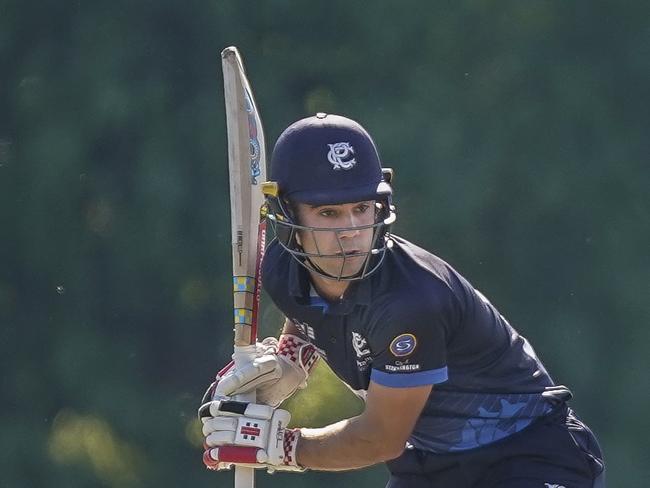 Premier Cricket: Prahran v Melbourne University. Damon Egan batting for Prahran. Picture: Valeriu Campan