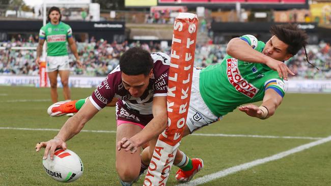 Lehi Hopoate has starred on the wing and at fullback in his rookie season. Picture: Mark Nolan/Getty Images