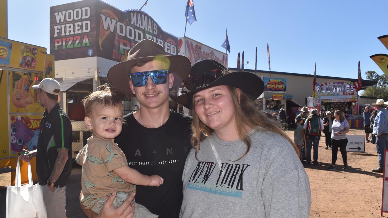 Brendan-james, Tei-anne and Marcell at the Chinchilla Show 2023. Picture: Chloe Cufflin.