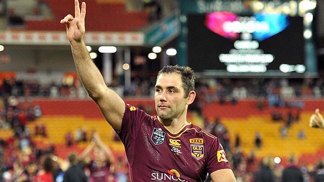 Cameron Smith of the Maroons celebrates victory after game two. Picture: Bradley Kanaris/Getty Images