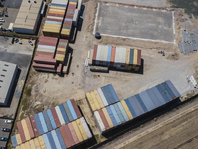 A MASSIVE stockpile of recycling stored in 387 shipping containers at SKM’s Wingfield site.