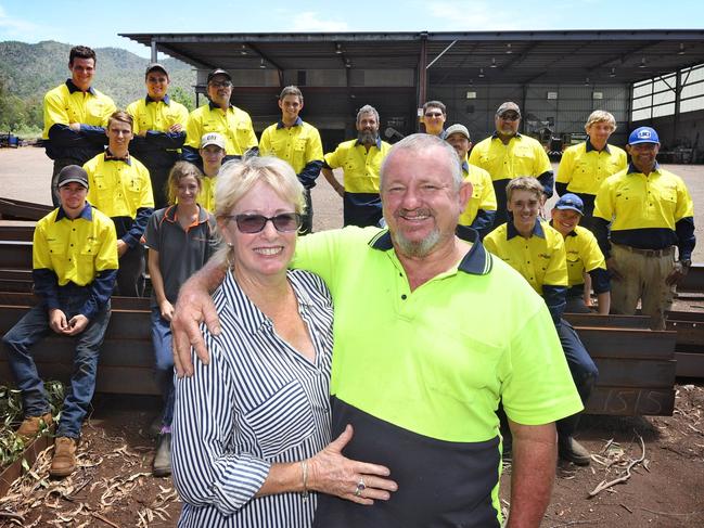 Di and Pete Saal with their Widgee Engineering family.