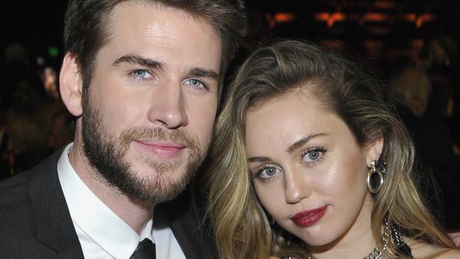 CULVER CITY, CA - JANUARY 26:  Honoree Liam Hemsworth (L) and Miley Cyrus attend the 2019 G'Day USA Gala at 3LABS on January 26, 2019 in Culver City, California.  (Photo by John Sciulli/Getty Images for G'Day USA )