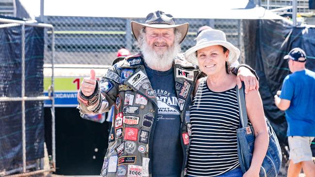 Vince Caiafa and his sister Martha at the Hidden Valley Supercars on the weekend. Picture: Glenn Campbell