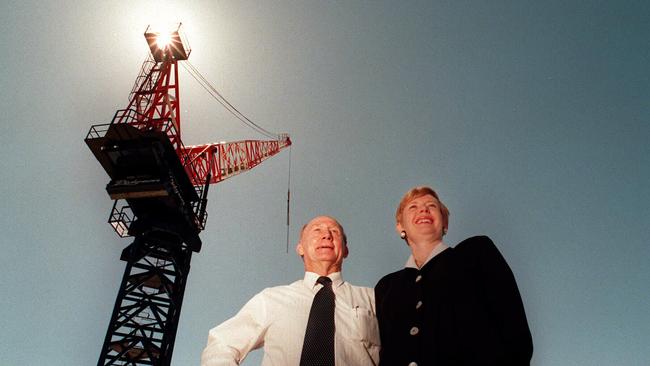 Sir John Pidgeon with his daughter, Liz in 1996.