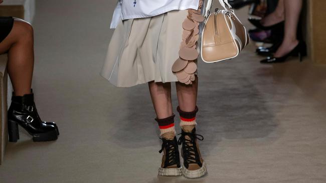 A model wears sneakers from the Prada Resort 2020 Collection. Picture: Alamy