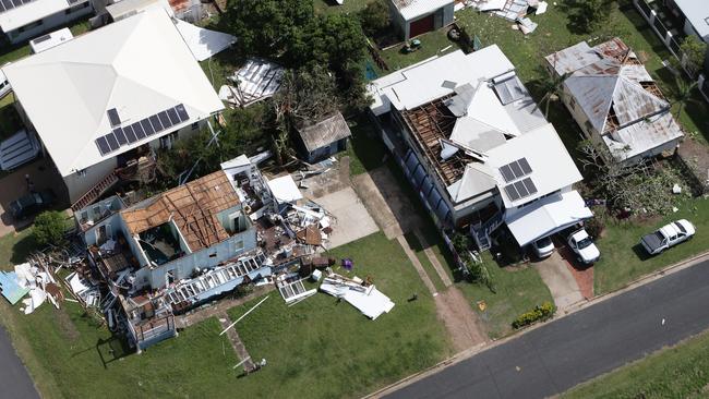 Powerful: Damage to buildings in Yeppoon after the recent cyclone. Pic Peter Wallis