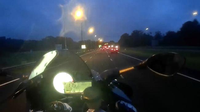 Police have fined a man over $17,000 after seizing helmet cam vision which allegedly showed him performing high risk stunts on a motorbike: Picture: Queensland Police