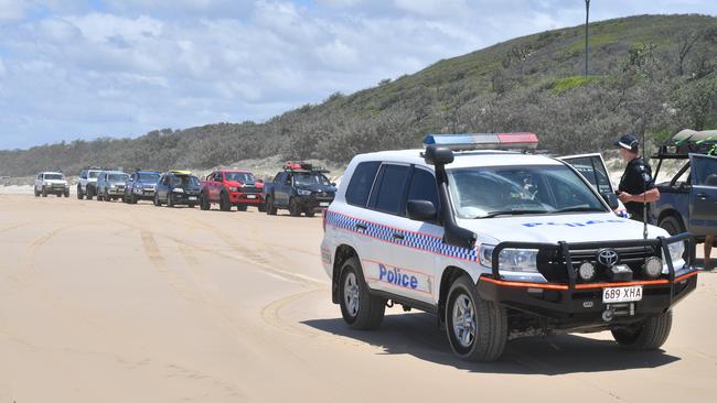 Police patrolling beaches in Cooloola.