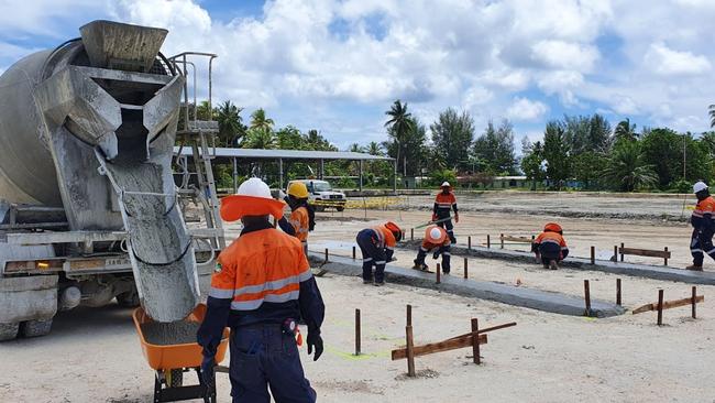 Redevelopment of the Lombrum Naval Base has progressed with local industry setting the foundations and works Picture: Peter Bowden / Defence