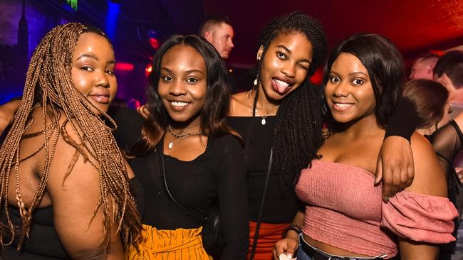 Celeste Nihorimbere, Remi Agbede Roux Chingosho and Onyi Maduneme at Shooters Nightclub.