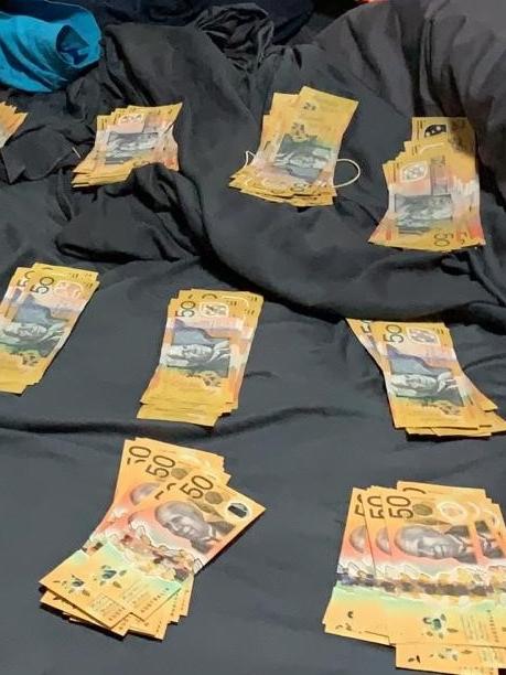 Cash seized by the AFP during the operation targeting alleged cocaine importation from Serbia. Picture: Supplied / AFP