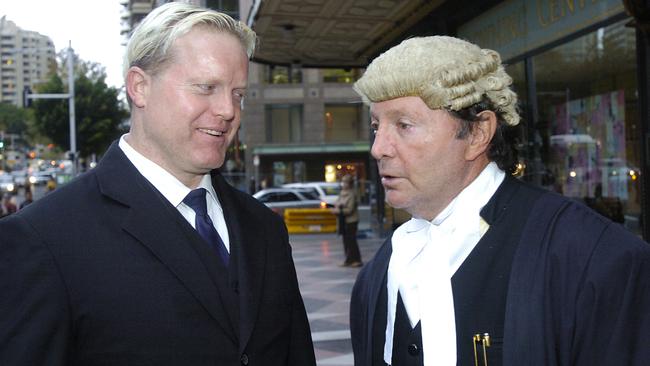 Mr Lavac with Dirk Nierop outside Downing Centre Court in Sydney.