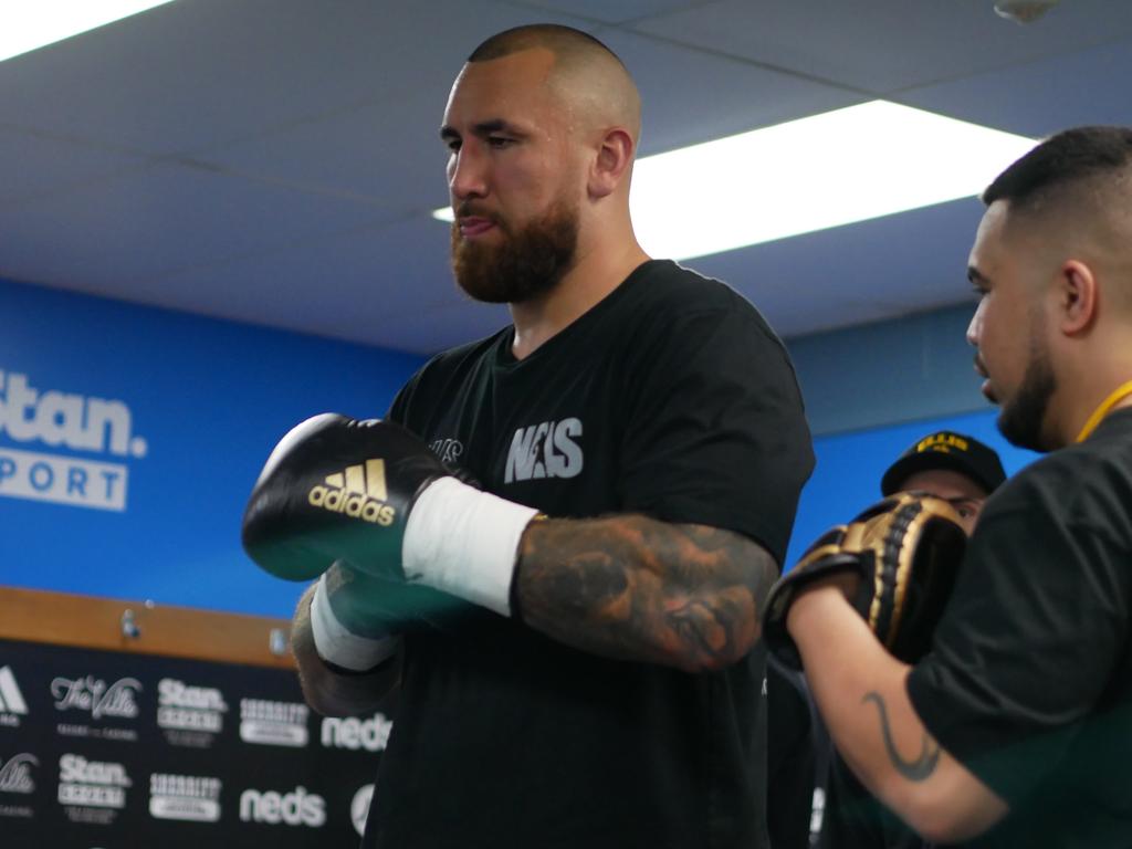 Nelson Asofa-Solomona at the Battle of the Reef fight night at the Townsville Entertainment and Convention centre, October 7 2023. Picture: Blair Jackson.