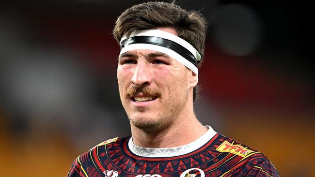 BRISBANE, AUSTRALIA - MARCH 15: Ryan Smith of the Reds is seen during the warm up before the round five Super Rugby Pacific match between Queensland Reds and NSW Waratahs at Suncorp Stadium, on March 15, 2025, in Brisbane, Australia. (Photo by Bradley Kanaris/Getty Images)