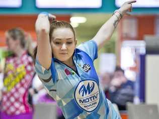 ON A ROLL: Gabrielle Vettiger sends down a shot during the Tenpin Bowling Association of Queensland adult state championships at Sunset Superbowl last year. Picture: Kevin Farmer