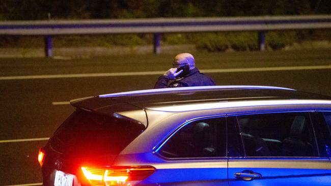 Chief Commissioner Graham Ashton at the crash scene on Wednesday night. Picture: Mark Stewart