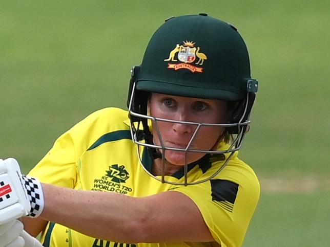 GQEBERHA, SOUTH AFRICA - FEBRUARY 16: Beth Mooney of Australia plays a shot during the ICC Women's T20 World Cup group A match between Sri Lanka and Australia at St George's Park on February 16, 2023 in Gqeberha, South Africa. (Photo by Mike Hewitt/Getty Images)