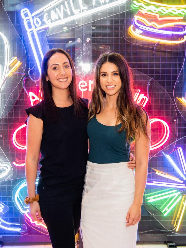 Sarah Debono and Tania Glykidis at the launch of Neon Paradise on the Gold Coast. Socials: Damien Anthony Rossi | Picture: Sam Neil