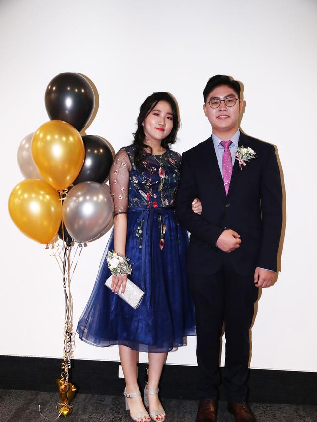 James Oh and Suji Jo at Trinity Lutheran College formal at Gold Coast Convention and Exhibition Centre. Photograph : Jason O'Brien