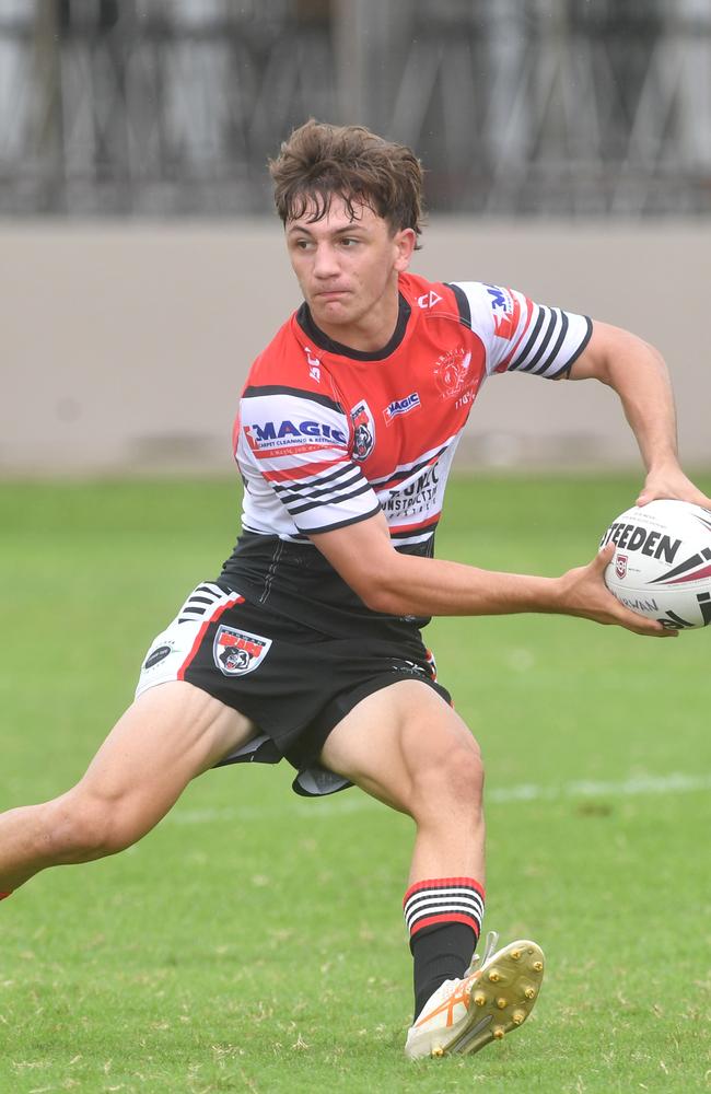 Kirwan High against Ignatius Park College in the Northern Schoolboys Under-18s trials at Brothers Rugby League Club in Townsville. Riley Carbone. Picture: Evan Morgan